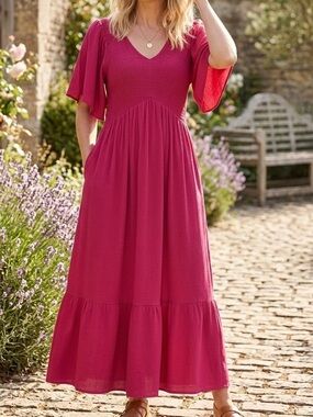 NWT IN LOOM Elegant Smocked Maxi Dress